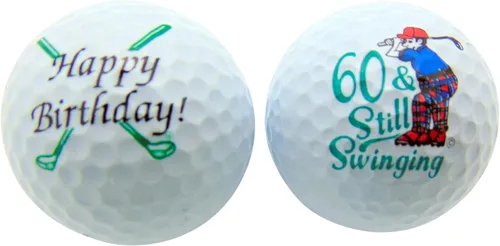 Westmon Works Juego de 2 pelotas de golf para golfistas de 60 cumpleaños y todavía oscilantes, paquete de regalo