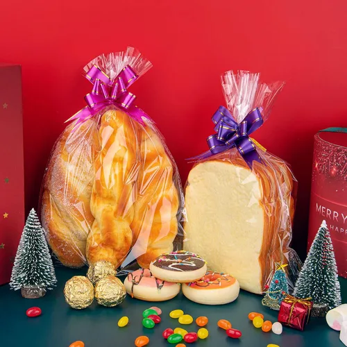 Miniatura 2 de Awpeye 100 bolsas transparentes de celofán para celofán, buenas para pasteles, panadería, galletas, dulces, postres, palomitas de maíz, postre