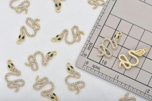 Miniatura 2 de Paquete de 20 dijes de diamantes de imitación chapados en oro, accesorios de cristal para collares, pulseras, joyería, manualidades, bricolaje