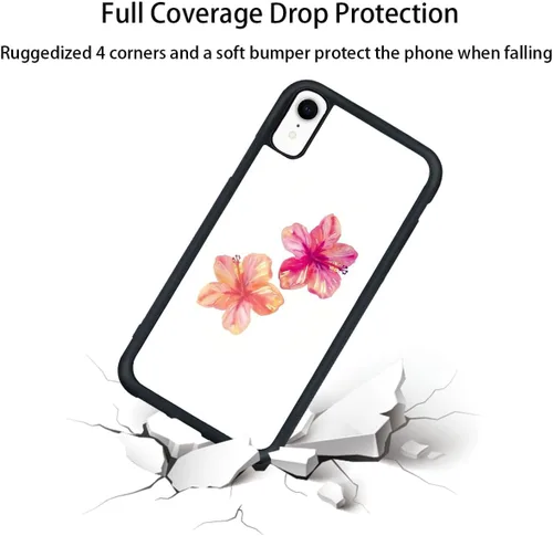 Miniatura 2 de Funda de teléfono de playa de verano a prueba de golpes y protectora con hibisco, bonitas fundas de teléfono para iPhone XR jamaica (Hibiscus Flower)