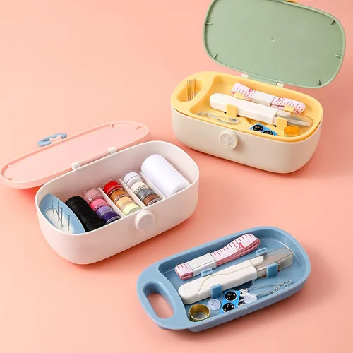 Miniatura 2 de FKOG Kit de proyecto de costura, 135 piezas de suministros de costura familiares de primera calidad, kit de reparación de hilo de coser, accesorios