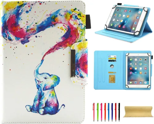Miniatura 44 de Funda universal para tablet de 7 pulgadas, piel sintética [ranuras para tarjetas], cubierta magnética, para Samsung Galaxy Tab E/Tab A 7.0, Fire 7