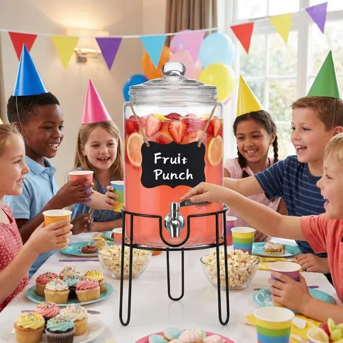 Miniatura 4 de Dispensador de bebidas de 1 galón con soporte, dispensadores de bebidas para fiestas, Navidad, dispensador de bebidas con grifo 100% a prueba