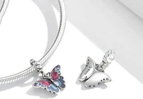 Miniatura 3 de Abalorio de perro de plata de ley 925 con diseño de dinosaurio y araña, dije de gato con forma de delfín, ratón para pulsera Pandora