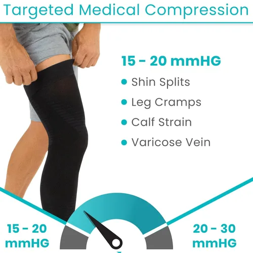Miniatura 3 de Vive Mangas de compresión de pierna completa para hombres y mujeres (par) – Soporte de rodilla, pantorrillas y muslos para baloncesto, fútbol, lucha