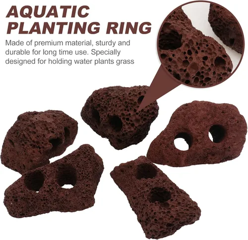 Miniatura 6 de balacoo 5 unids rocas piedras volcánicas rocas decorativas pecera material acuario paisaje ornamentos agua hierba anillo fijo bonsái decoración