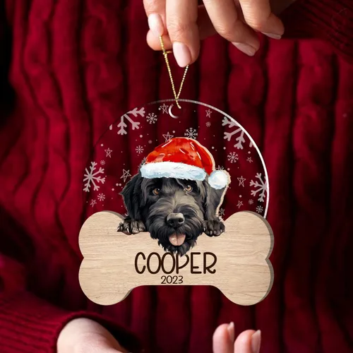 Miniatura 22 de Nazenti American Pit Bull Terrier Adorno de Navidad, adorno de perro fotográfico, adorno de perro personalizado, adornos de fotos de madera