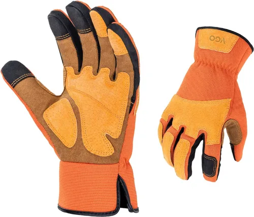Vgo... 1 par de guantes de jardinería para hombre, guantes de trabajo de seguridad, a prueba de pinchazos, a prueba de espinas, pantalla táctil