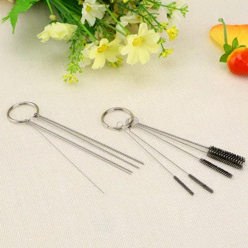 Miniatura 5 de Kit de herramientas de reparación de boquilla de pistola de pulverización de aerógrafo, 11 uds., juego de cepillos de aguja de acero inoxidable