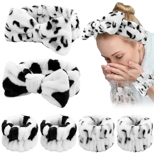 Miniatura 16 de WHAVEL Juego de 6 diademas y pulseras de spa, cintillo de lavado facial, muñequeras para lavar la cara, maquillaje, cuidado de la piel, banda