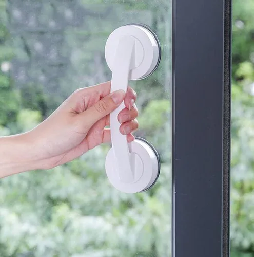 WANLIAN - Potente manija de puerta de espejo de cristal con ventosa, pasamanos de pared con ventosa para refrigerador, cajón de nevera, manija de