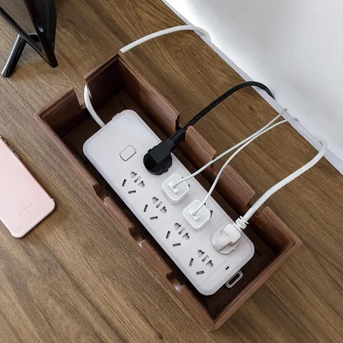 Miniatura 3 de Caja de organización de cables, caja grande de cables y organizador de cables para línea eléctrica, organizador de cajas de cables de madera y caja