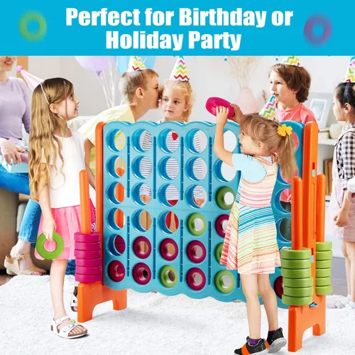 Miniatura 3 de Costzon Giant 4 en una fila, Juego de mesa Jumbo de 4 a puntuación para niños y adultos, juego de conexión de patio interior y exterior, 1.07 m