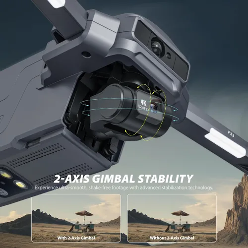 Miniatura 2 de Contixo Drone para adultos, video 4K/30FPS, cardán de 2 ejes y EIS, evitación de obstáculos, control remoto de pantalla táctil de 5.5 pulgadas