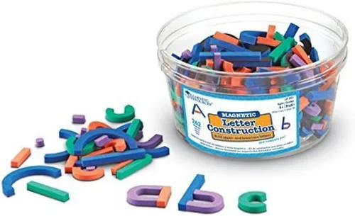 Miniatura 4 de Learning Resources Juego de construcción de letras y números magnéticos, formas magnéticas de espuma suave, letras mayúsculas y minúsculas, ayudas
