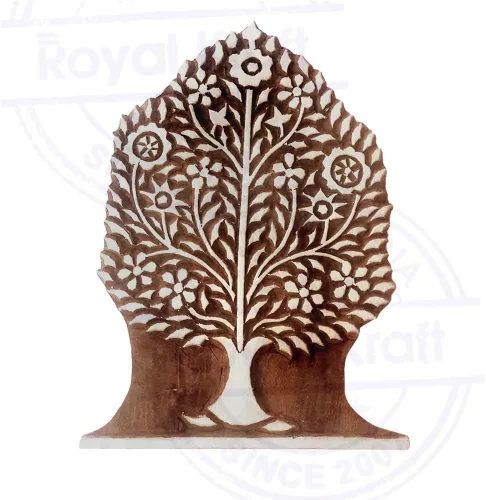 Miniatura 2 de Sello de madera de arcilla Patrón de árbol grande Bloque de impresión grande