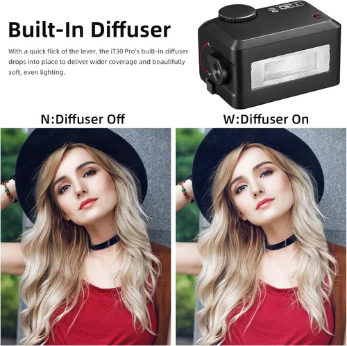 Miniatura 5 de Godox iT30Pro-C Pocket TTL Camera Flash para Canon: 2.4G inalámbrico+pantalla táctil (equivalente a disparador X3 incorporado), batería de iones