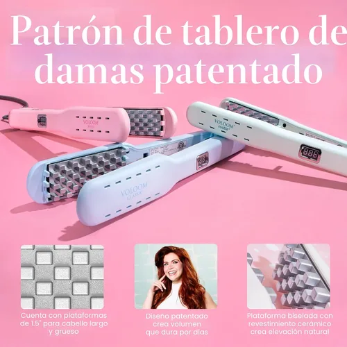 Miniatura 3 de VOLOOM Plancha plana de cerámica voluminizadora profesional clásica de 1-1/2 pulgadas, voluminizador de cabello y herramienta de peinado