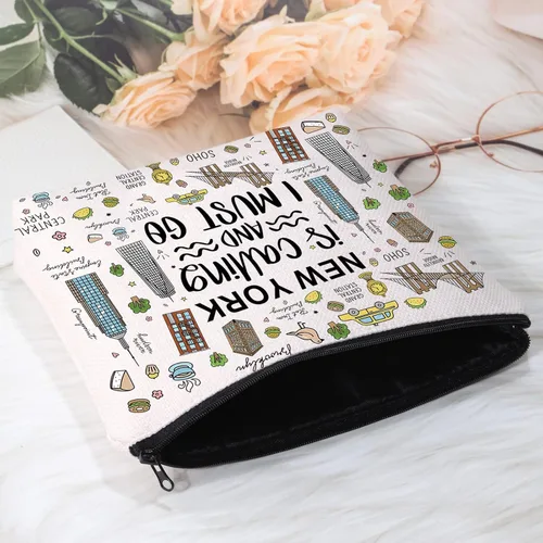 Miniatura 4 de POFULL NYC Gift New York is Calling and I Must Go Tote Bag Regalo de viaje Regalo de viaje de Nueva York, Nueva York está llamando bolsa de Nueva