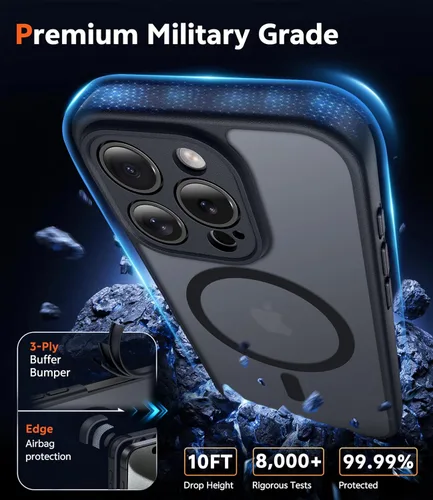 Miniatura 616 de FNTCASE Funda para iPhone 13 Pro-Max: Fundas magnéticas transparentes compatibles con Magsafe Slim anti amarillamiento protección contra caídas