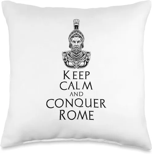 Hannibal Barca & Carthaginian History Lover Gifts Hannibal Barca-Keep Calm and Conquer Rome-Cartago - Almohada de 16.0 x 16.0 in, multicolor