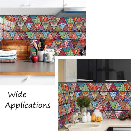 Miniatura 4 de Mega Pet 16 calcomanías de plástico estilo mandala, impermeables, extraíbles, estilo marroquí, autoadhesivas, decoración de pared, para baño