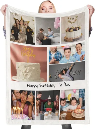 Miniatura 22 de Manta personalizada, mantas personalizadas con texto fotográfico, regalo divertido para amigos de mascotas, cumpleaños, Navidad Personalizado01