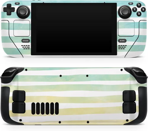 Miniatura 6 de Design Skinz - Compatible con Steam Deck - Calcomanía protectora de vinilo extraíble resistente a los arañazos - Rayas degradadas de acuarela verde