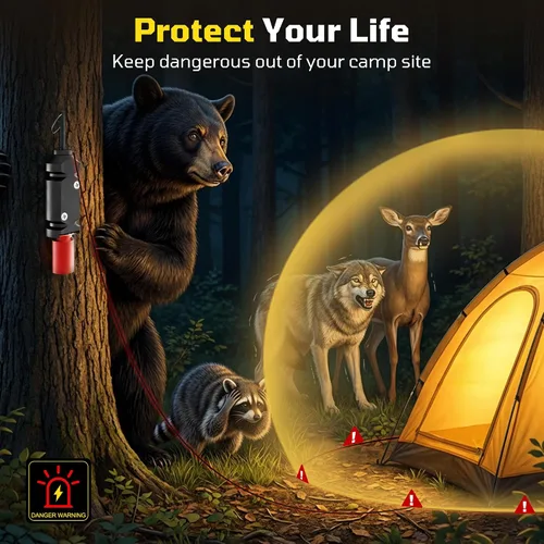 Miniatura 2 de Alarma de viaje perimetral, dispositivo de alarma de alambre de viaje de campamento de calibre 12, sistema de seguridad de alerta temprana