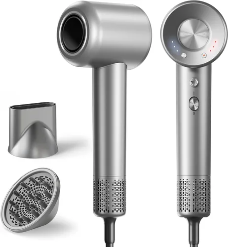 Hair Dryer, 160000 RPM High-Speed Ionic Blow Dryer with Magnetic Diffuser, Fast-Drying Hair Dryer for Women, 500M Negative Ions Frizz Control,