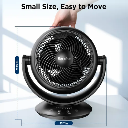 Miniatura 8 de EasyAcc Ventiladores silenciosos de 12 pulgadas para dormitorio, ventilador de escritorio circulador de aire con control remoto, ventilador de mesa
