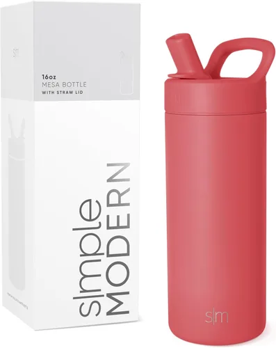 Miniatura 31 de Simple Modern Botella de agua con tapa de pajilla Termo de acero inoxidable aislado Botellas de agua reutilizables para viajes para gimnasio