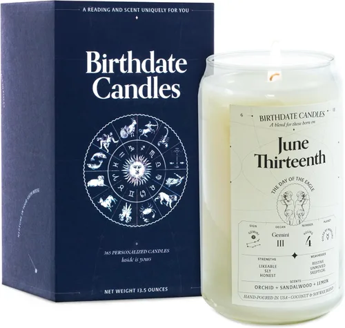 Miniatura 249 de Velas con fecha de nacimiento, 28 de octubre, velas perfumadas del zodiaco de Escorpio, regalo de cumpleaños, aroma a bergamota, canela y caoba