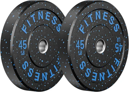 Miniatura 36 de Papababe Placas de peso, juego de placas de pesas de 2 pulgadas, placas de peso de goma protectoras para el suelo, placas de parachoques de 10 a 600