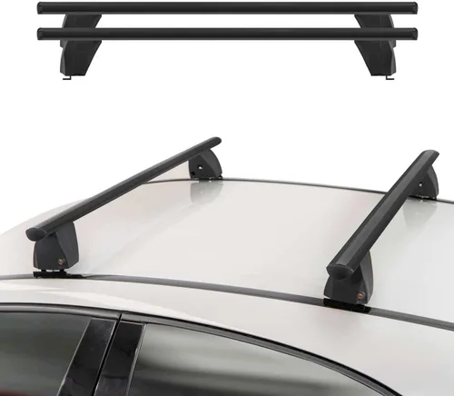 Miniatura 18 de OMAC Barras transversales de techo de punto fijo Mercedes Clase C Sedan 2015 a 2023, portaequipajes, 165 libras, aluminio, 2 piezas, color plateado