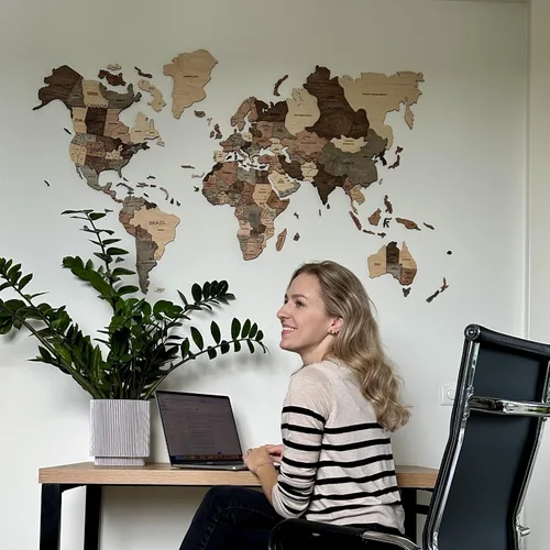 Miniatura 7 de Enjoy The Wood Mapa del Mundo de Madera 3D Arte de Pared Decoración de Pared Grande - Mapa de Viajes del Mundo - Idea de Regalo para Cualquier