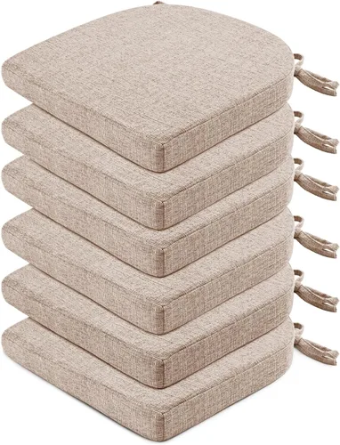 Miniatura 16 de Wellsin Cojines para sillas de comedor, 4 unidades, cojines para sillas de cocina con lazos y base antideslizante, almohadillas para sillas de Azul