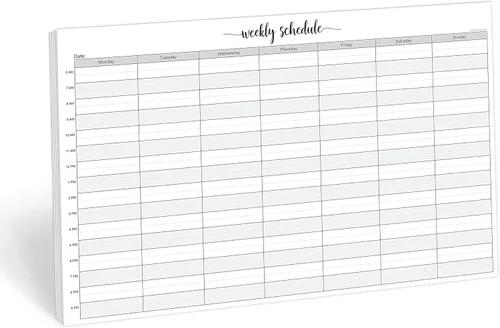 Miniatura 7 de 321Done Bloc de notas de planificación de horarios semanales - 50 hojas (5.5x8.5) - Planificador semanal de productividad para citas horarias, bloc