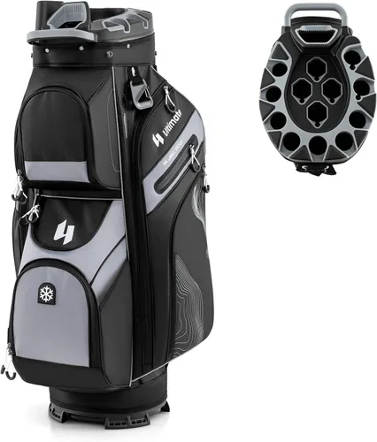 ULTIMATE Bolsa de carrito de golf de 14 vías, bolsa de golf con bloqueo superior moldeado y separadores de longitud completa, bolsa de golf portátil