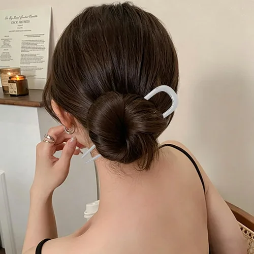 Miniatura 3 de Atoden Horquillas de metal para moño, estilo francés, updo, en forma de U, accesorios de peinado para mujeres