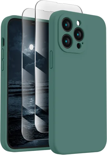 FireNova Funda diseñada para iPhone 13 Pro Max, Funda de Teléfono de Silicona [Protección de Cámara] con [2 Protectores de Pantalla], Forro Interior