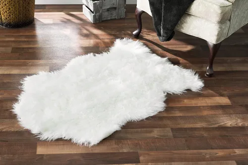 Miniatura 9 de Alfombra de piel sintética suave y sedosa, 2 x 4 pies, alfombra negra esponjosa fabricada en Francia, alfombra de piel de oveja, alfombra lanuda