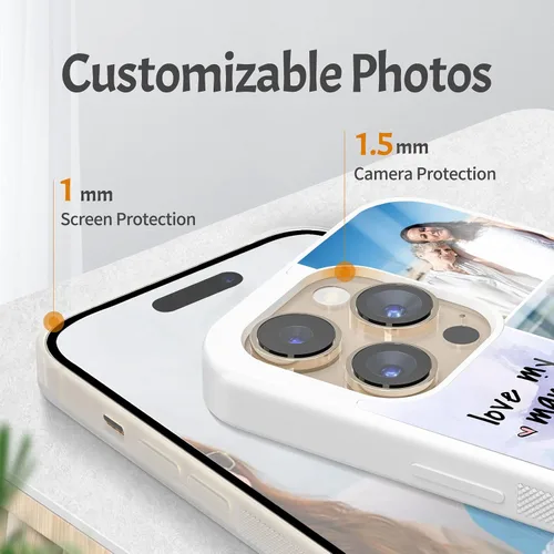 Miniatura 2 de Fundas de teléfono personalizables con diseño de texto, fotos y empalme, regalos para mujeres, familia, madre, aplicable con iPhone 11, 12, 13, 14
