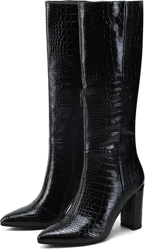 Miniatura 6 de Modatope Botas altas hasta la rodilla para mujer, botas altas de equitación para mujer, botas largas de pantorrilla, botas GoGo, botas gruesas