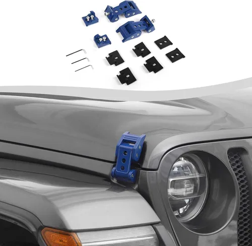 Juego de pestillo de capó de acero inoxidable Compatible con Jeep Wrangler JK JKU 2007-2018/para Jeep Wrangler JL JLU 2018-2025 y Jeep Gladiator JT