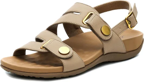 Littleplum Sandalias ortopédicas para mujer, con soporte de arco, cómodas, planas, ajustables, para caminar, verano, playa