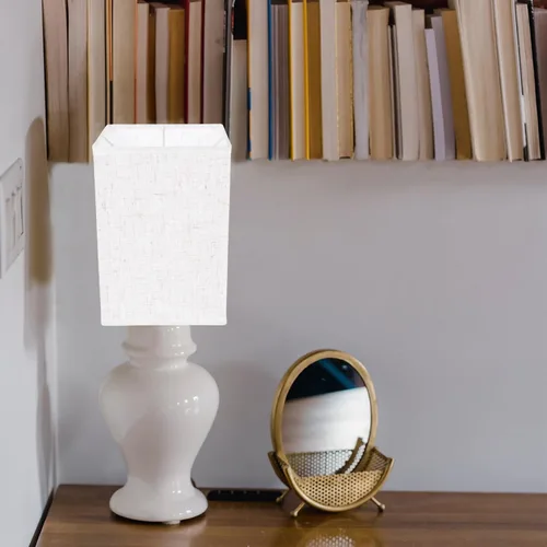 Miniatura 5 de Baluue Pantalla rectangular de lino de 7.87 x 5.51 x 5.51 pulgadas, cubierta de lámpara de mesa para lámparas de piso y escritorio, protección