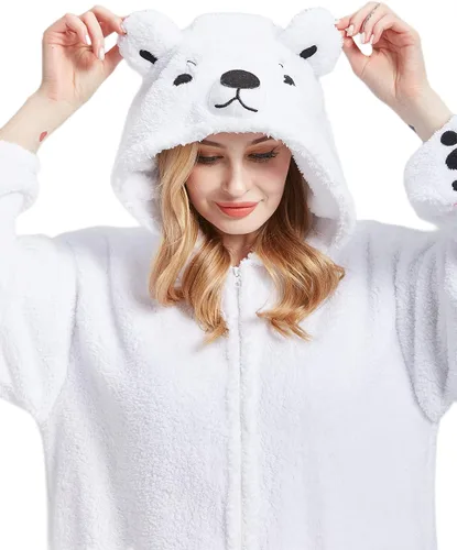 Miniatura 2 de DarkCom Pijama de una pieza de animal para mujer y hombre, disfraz de Halloween, ropa de dormir de Navidad