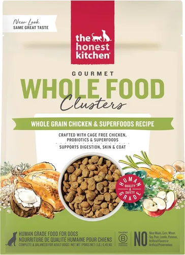 Miniatura 14 de The Honest Kitchen Alimento seco para perros en racimos de alimentos integrales de grado humano, carne de res y avena integrales, bolsa de 20 libras