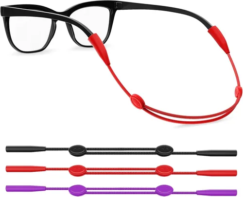 Miniatura 9 de Correa para lentes, 3 unidades, correa ajustable sin cola para lentes de sol para deportes, soporte para anteojos alrededor del cuello, retenedor